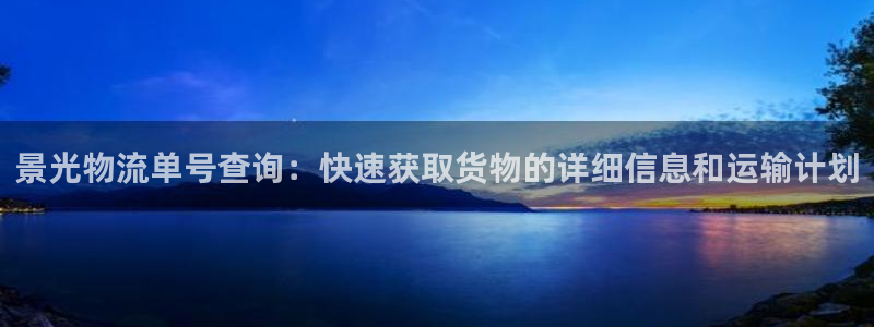 旺财28稳吗：景光物流单号查询：快速